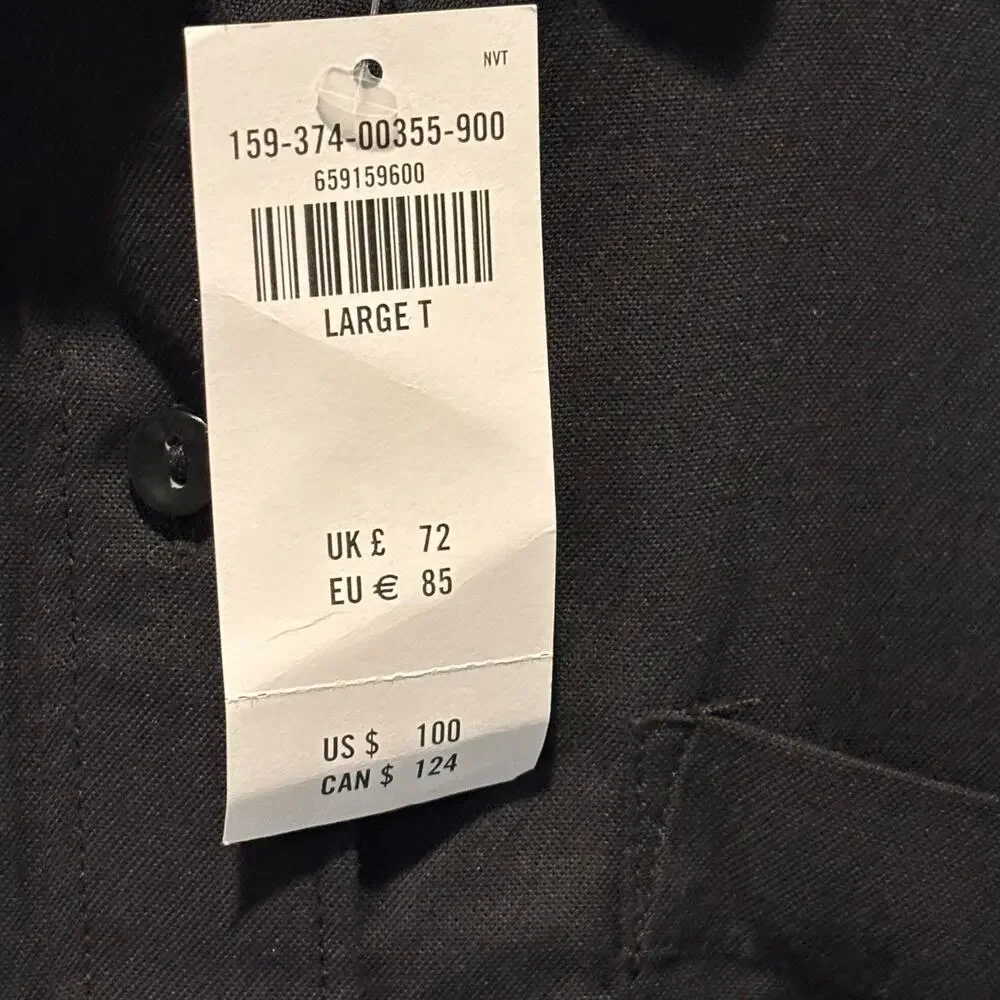 Abercrombie & Fitch NWT Black Midi Shirt Dress - size Large Tall